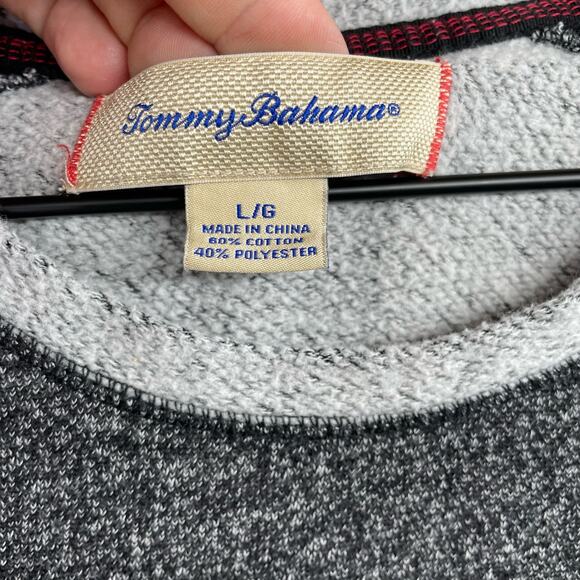 TOMMY BAHAMA Knit Sweatshirt Mens Large Colorblock Gray Casual Comfort Travel - Picture 3 of 9